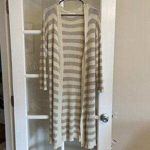 2-Piece Striped Duster and Shorts Set